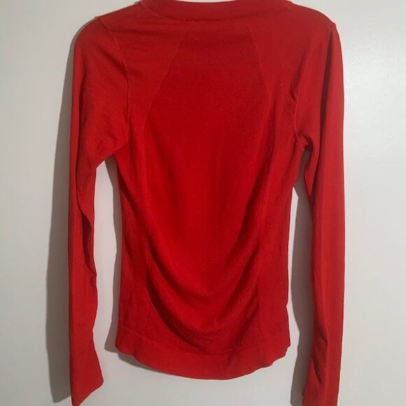 Athleta Red Long Sleeve Workout Gym Activewear Athleisure Women's Top - Size L - Picture 5 of 6